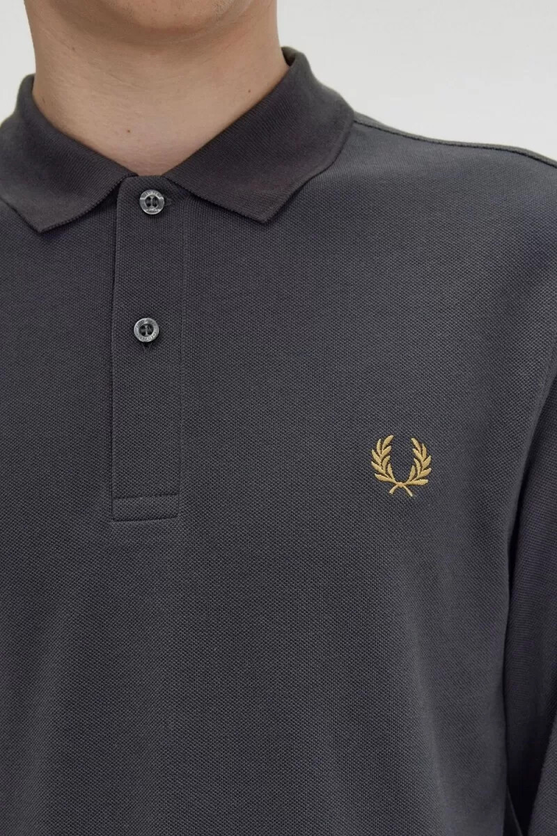 fred perry m6006 herrenhemd anchor grey dark coffee