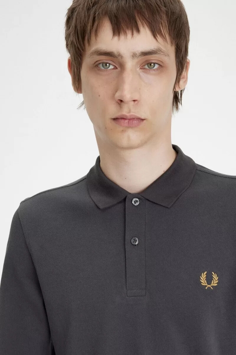 fred perry m6006 herrenhemd anchor grey dark coffee