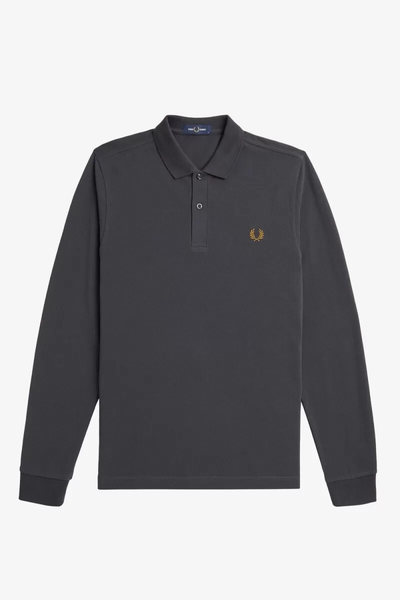 fred perry m6006 herrenhemd anchor grey dark coffee