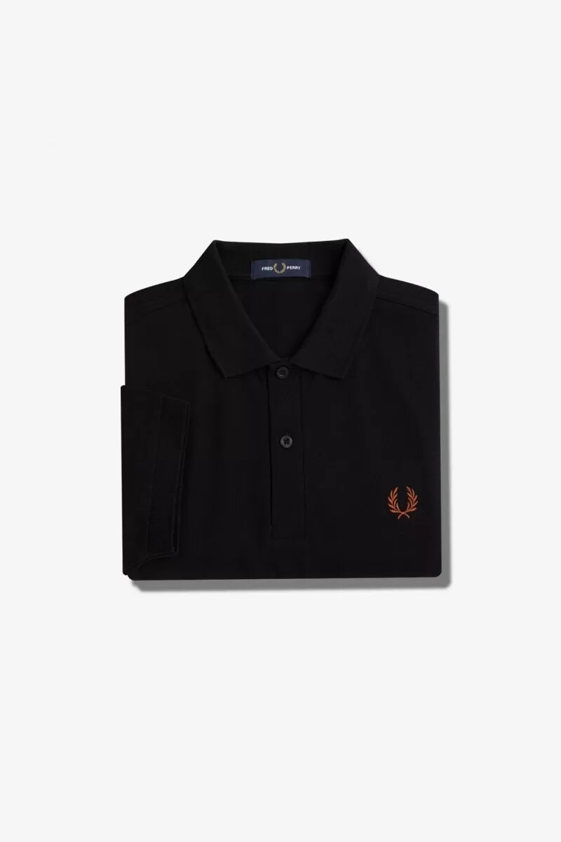 fred perry m6000 herrenhemd schwarz whisky braun