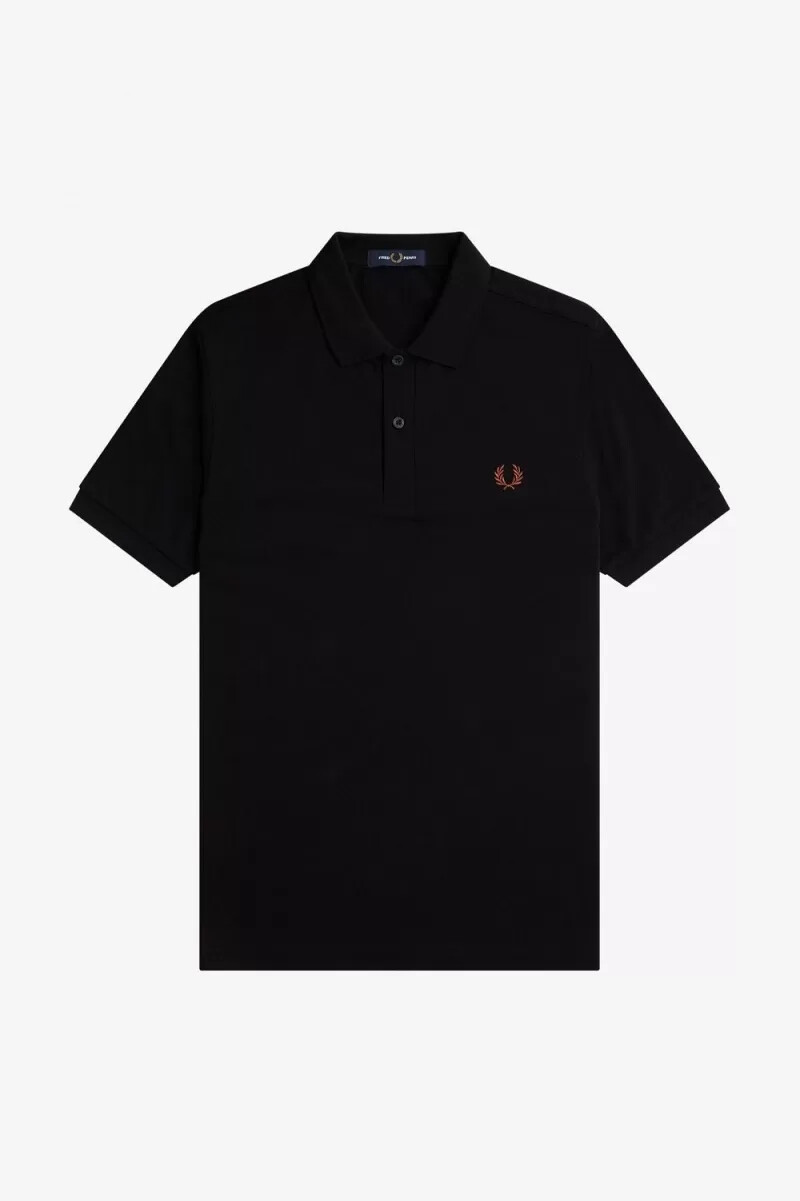 fred perry m6000 herrenhemd schwarz whisky braun