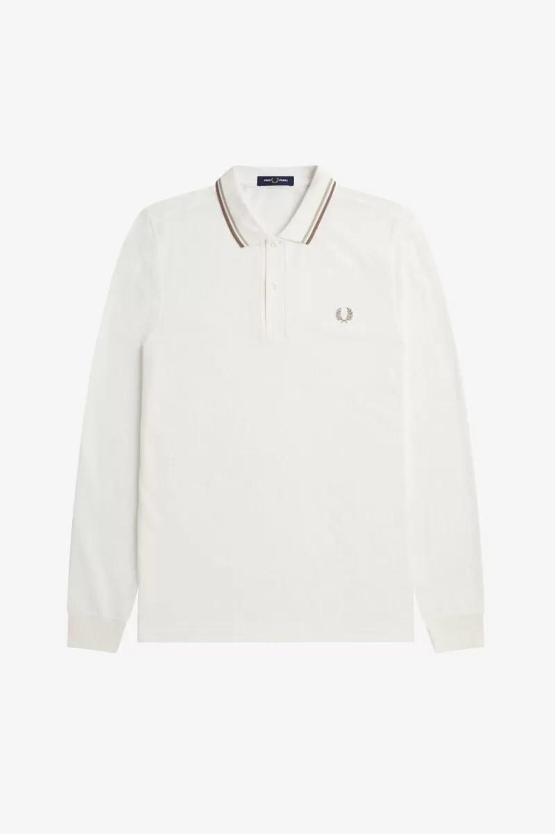 fred perry m3636 herrenhemd schneeweiß haferflockengrün