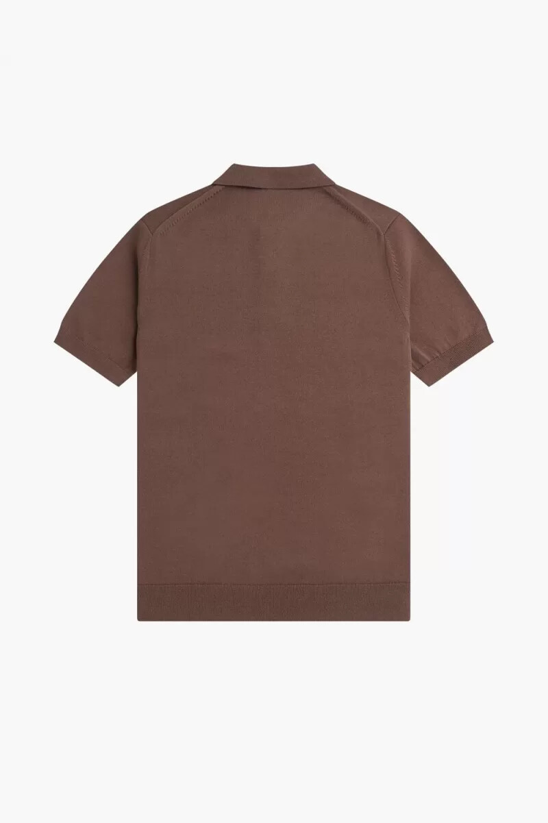 fred perry klassisches strickhemd für herren dunkelrot