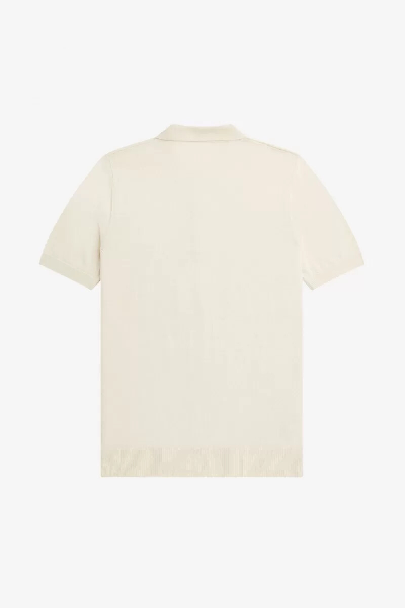 fred perry herrenhemd mit ton-in-ton-einsätzen strick beige