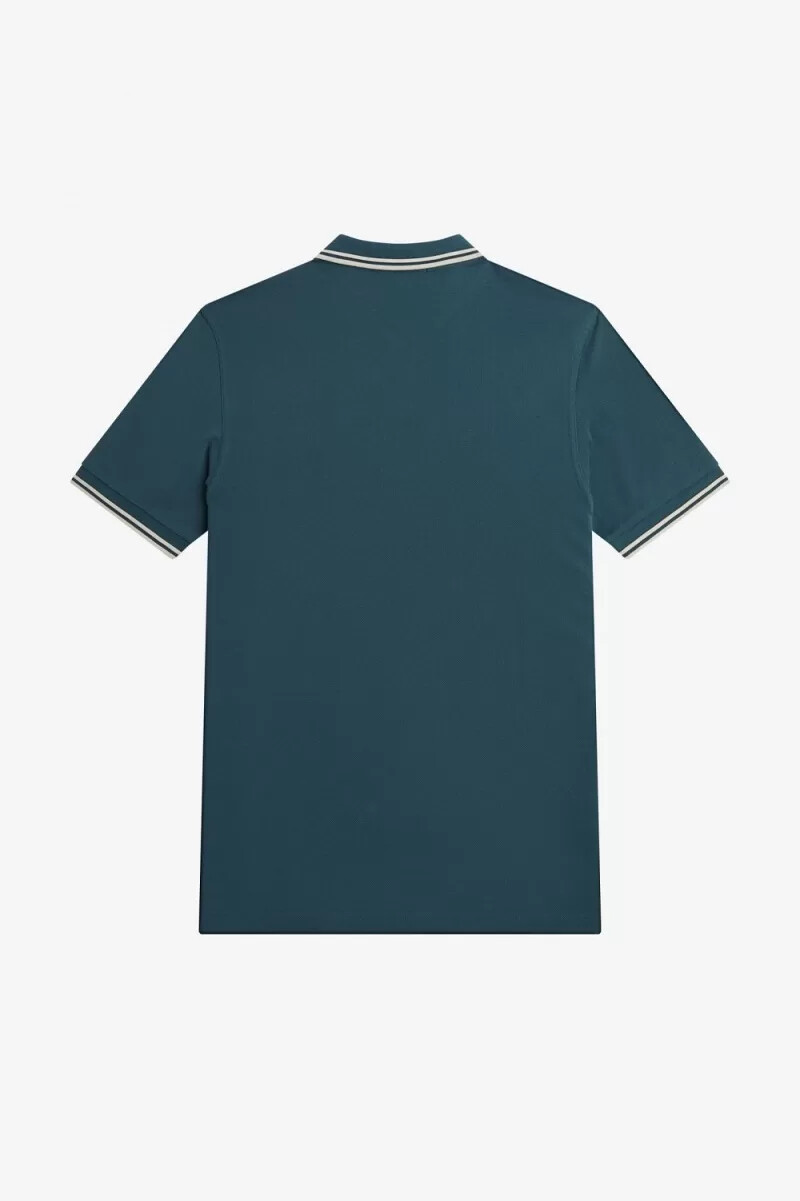 fred perry m3600 herrenhemd petrolblau hellmint