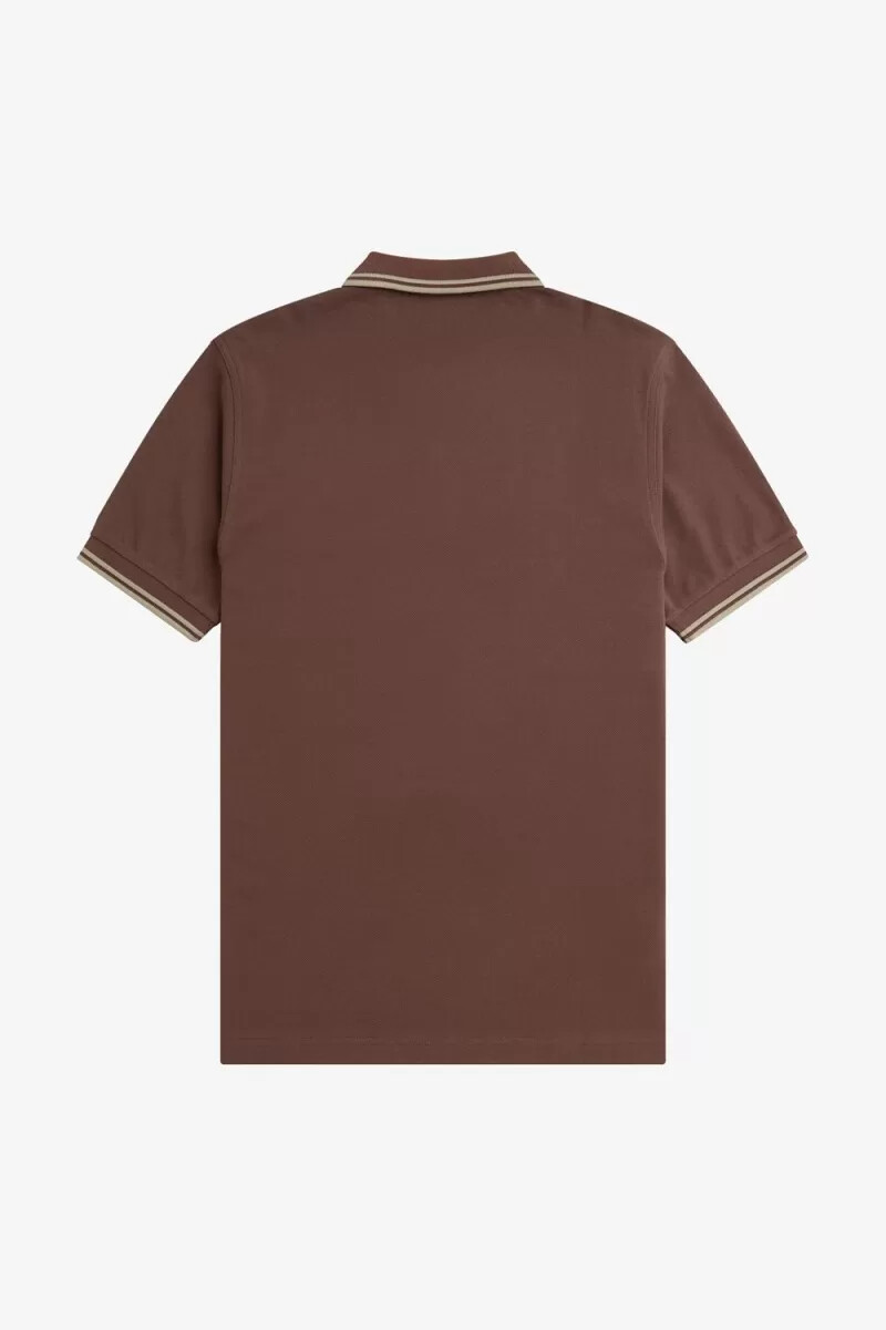 fred perry m3600 herrenhemd dunkelrot warmgrau