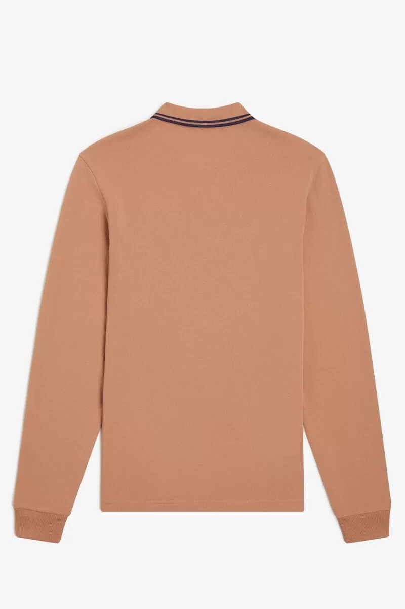 fred perry m3636 herrenhemd hellrost französischblau