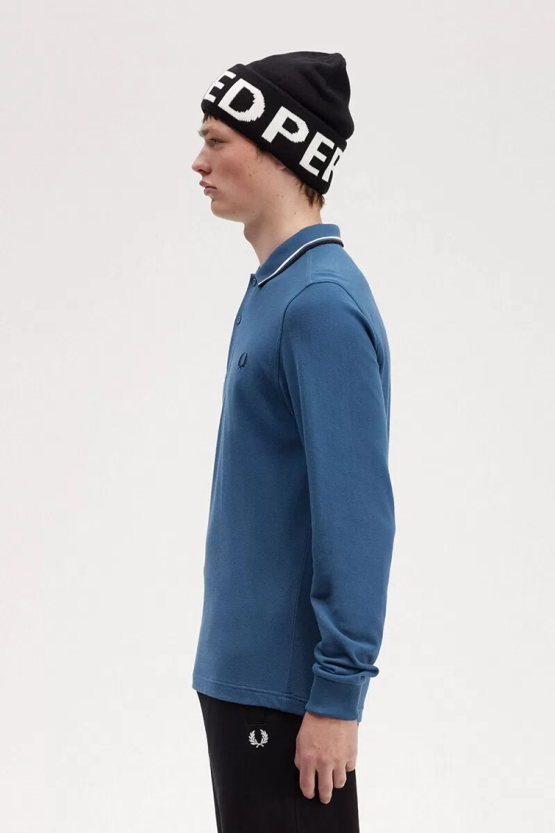 fred perry m3636 herrenhemd mitternachtsblau schneeweiß schwarz