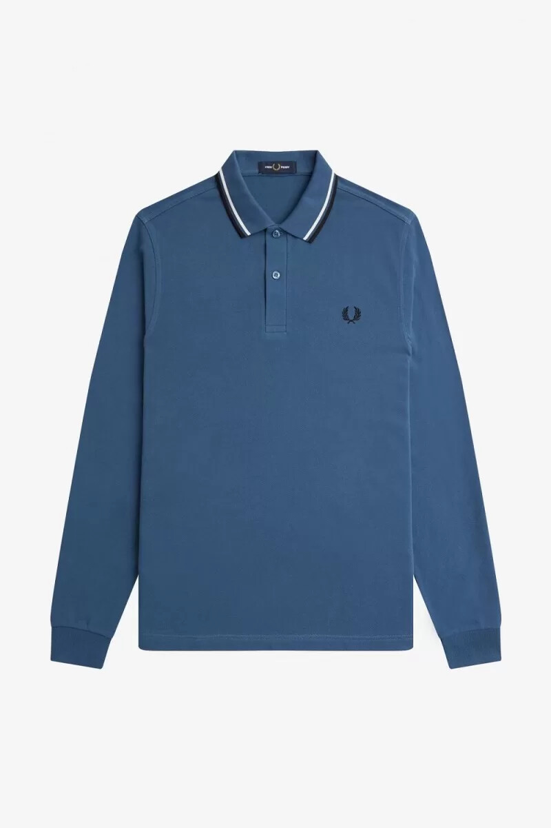 fred perry m3636 herrenhemd mitternachtsblau schneeweiß schwarz
