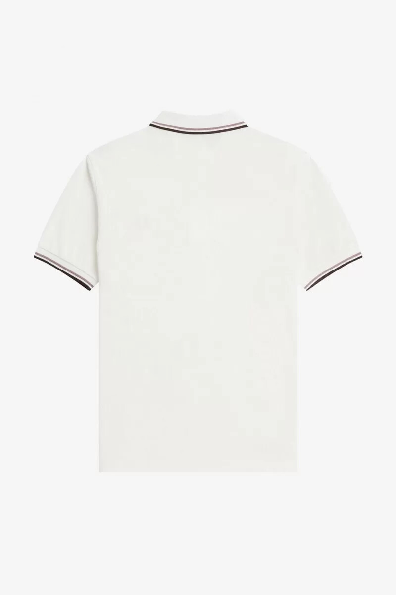 fred perry m3600 herrenhemd schneeweiß tiefrosa gebrannter tabak