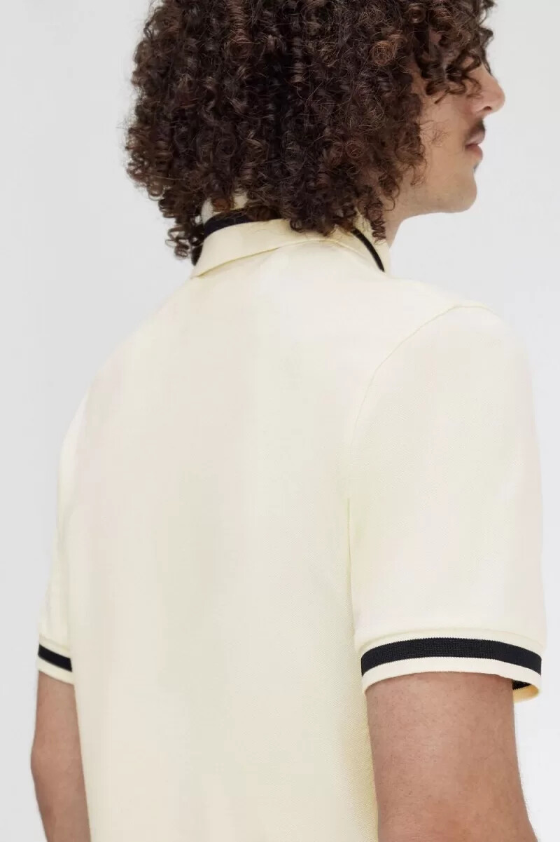 fred perry m2 herrenhemd beige schwarz