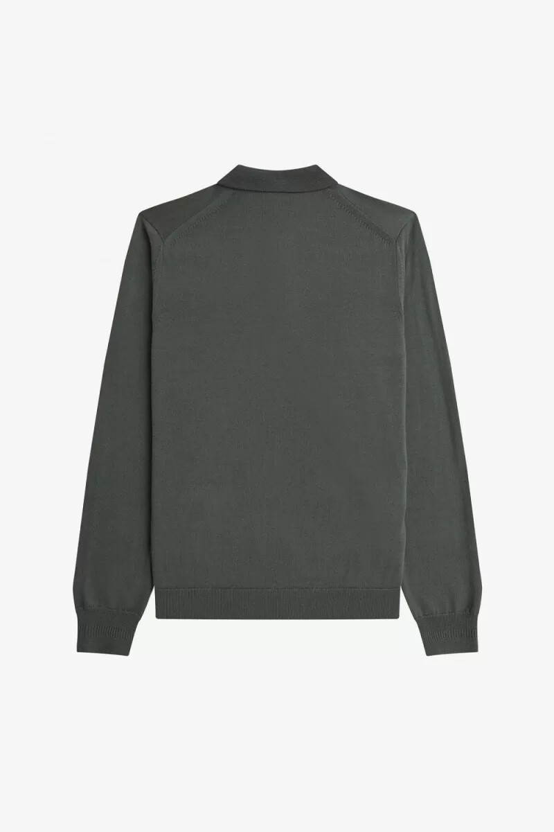 fred perry klassisches strickhemd für herren feldgrün