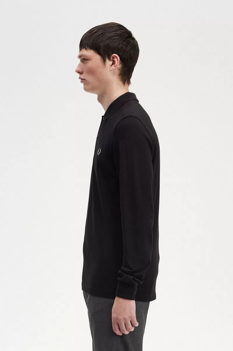 fred perry m6006 herrenhemd schwarz chrom