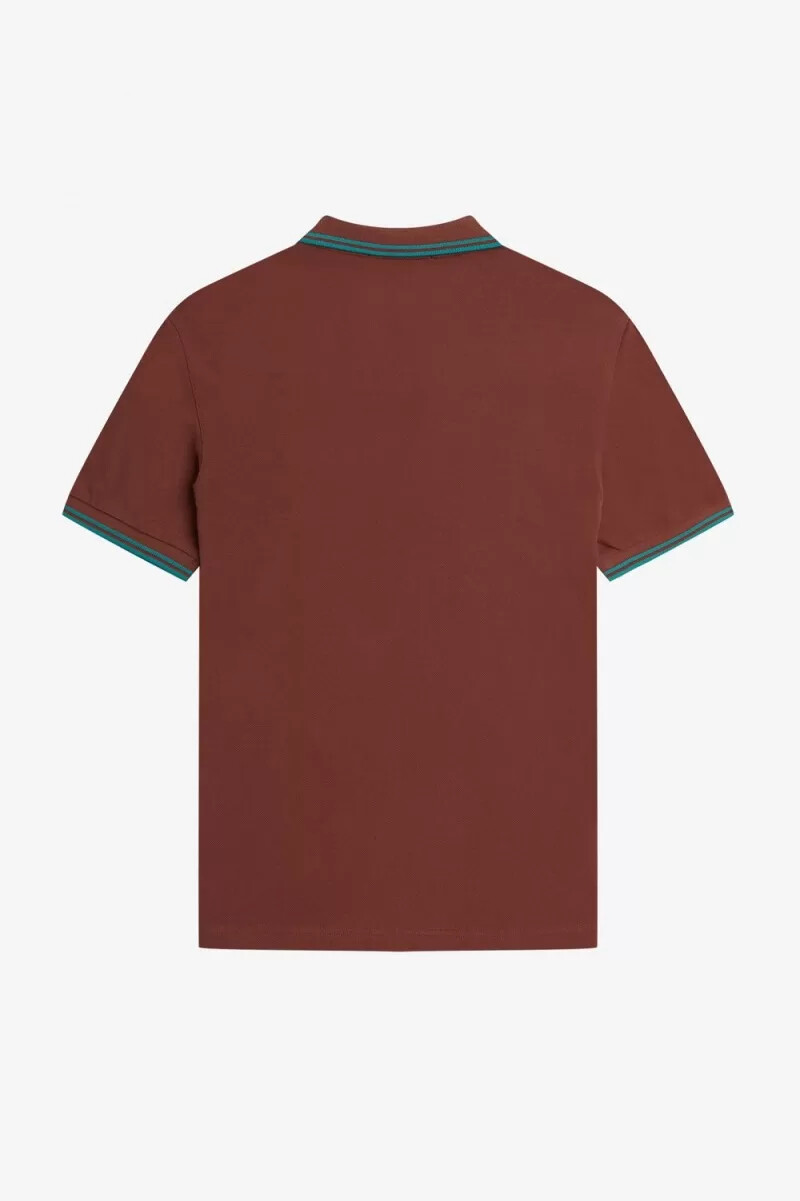 fred perry m3600 herrenhemd whiskybraun tiefmint tiefmint