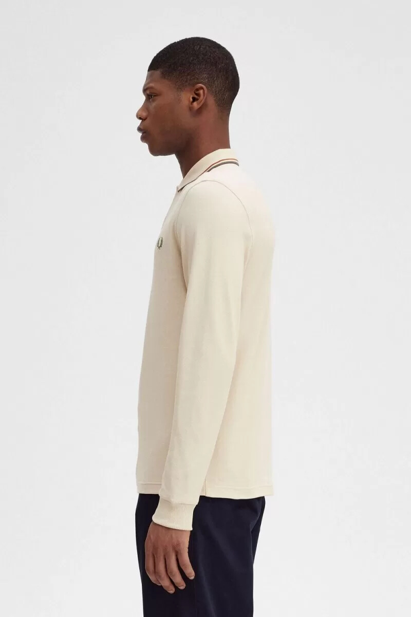 fred perry m3636 herrenhemd haferbraun feldgrün