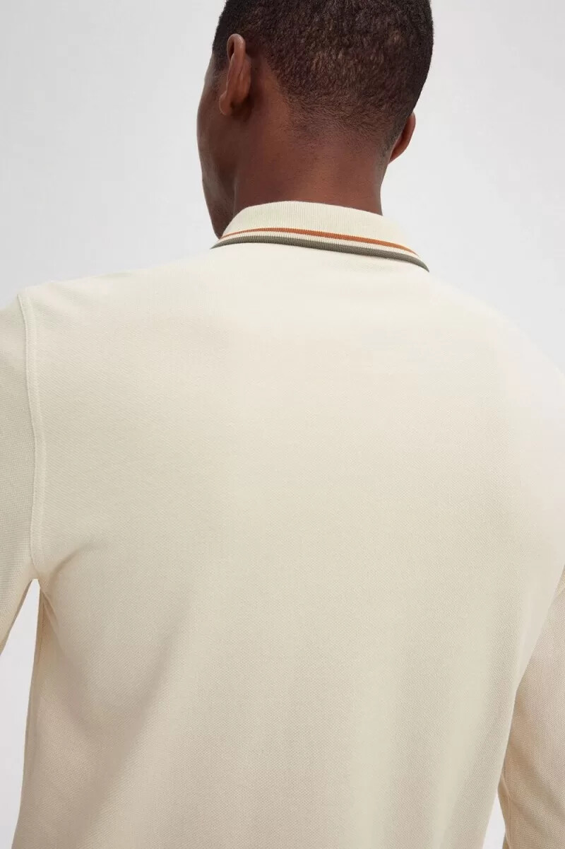 fred perry m3636 herrenhemd haferbraun feldgrün