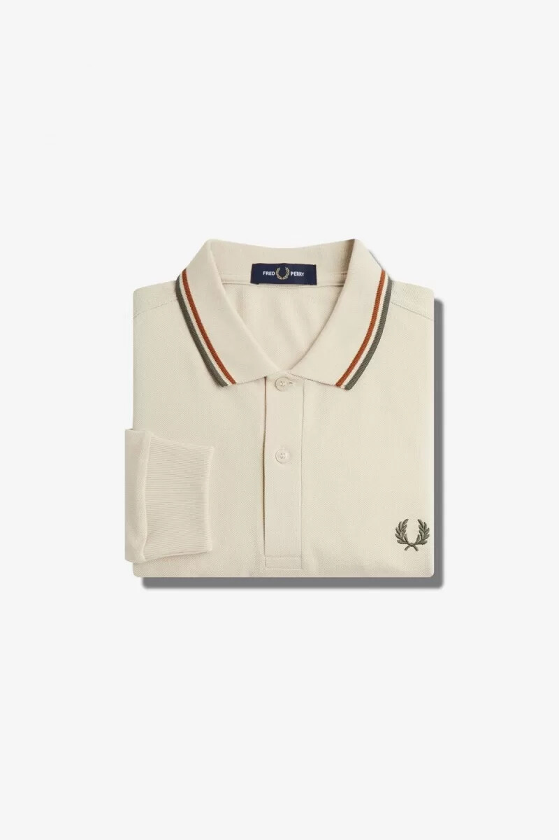 fred perry m3636 herrenhemd haferbraun feldgrün