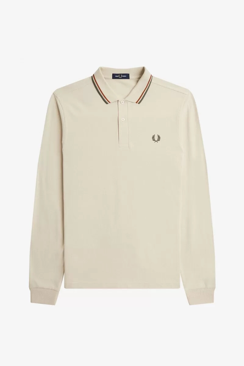 fred perry m3636 herrenhemd haferbraun feldgrün