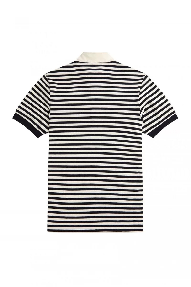 fred perry herrenhemd mit streifen und stehkragen beige