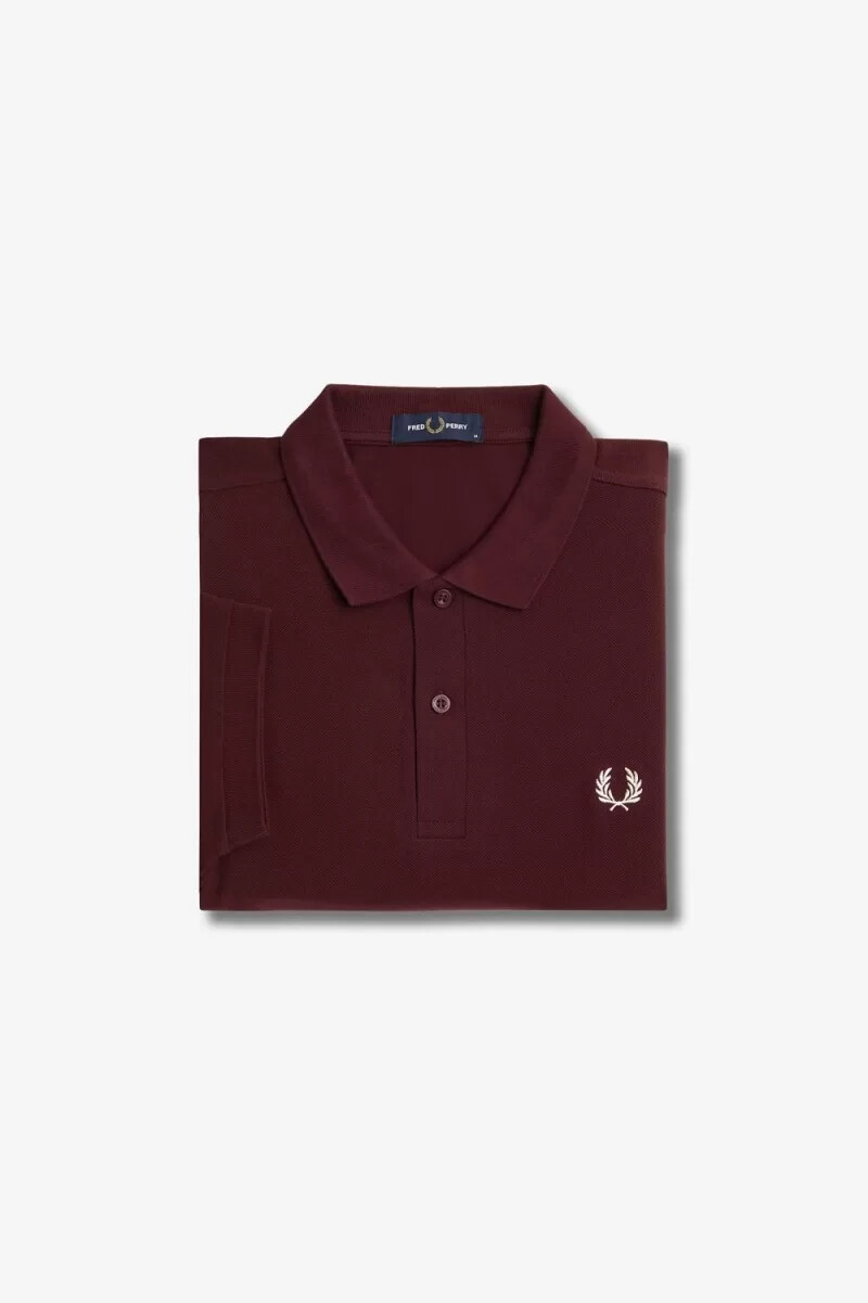 fred perry m6000 herrenhemd oxblood beige