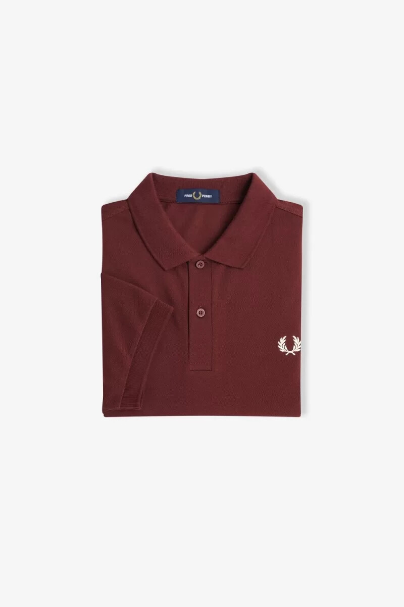 fred perry m6000 herrenhemd oxblood beige