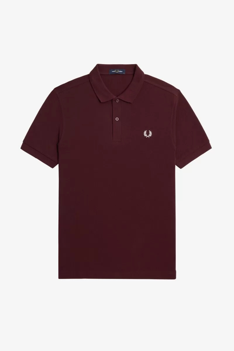 fred perry m6000 herrenhemd oxblood beige