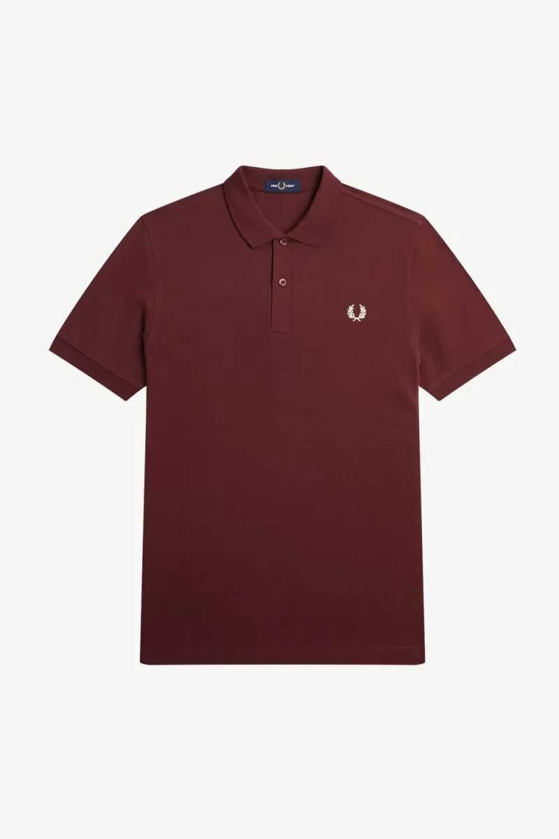 fred perry m6000 herrenhemd oxblood beige