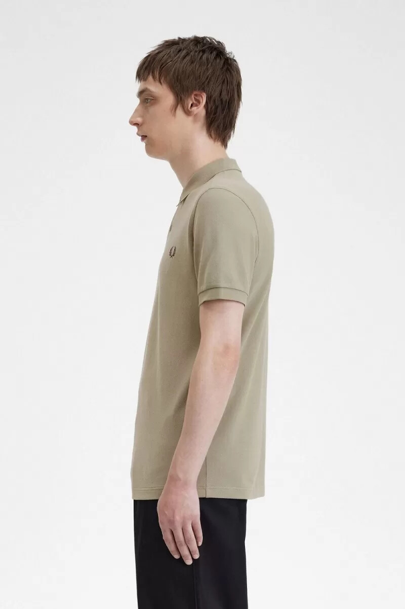 fred perry m6000 herrenhemd warmgrau dunkelrot