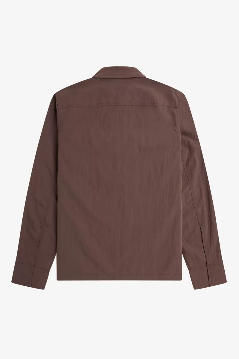 fred perry herrenhemd mit reißverschluss dunkelrot