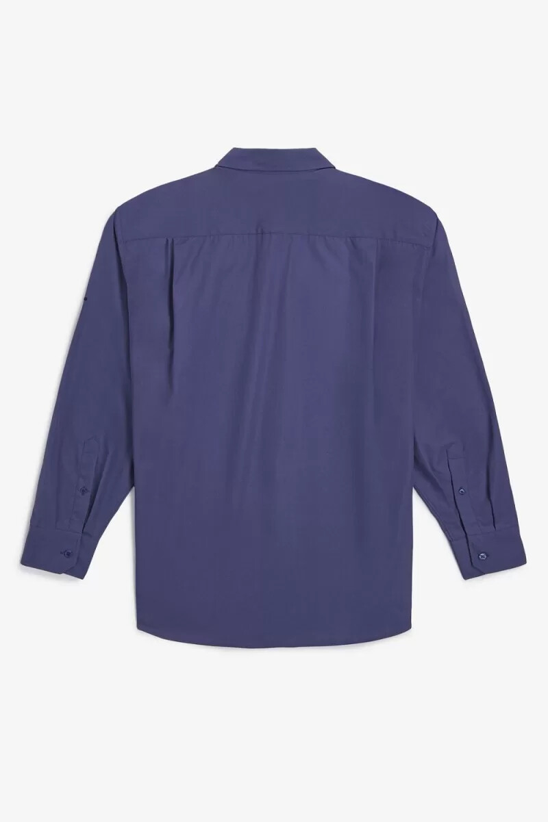 fred perry oversized utility herrenhemd königsblau