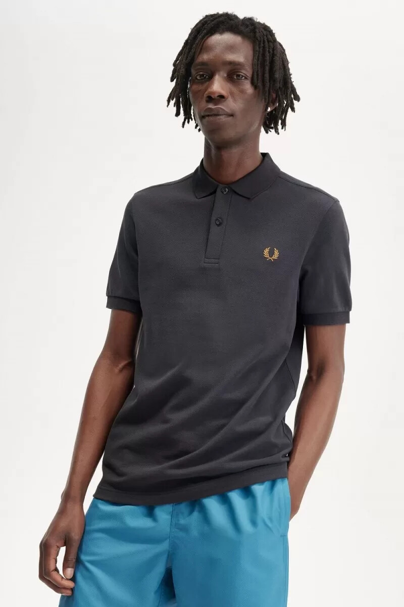 fred perry m6000 herrenhemd anchor grey dark coffee