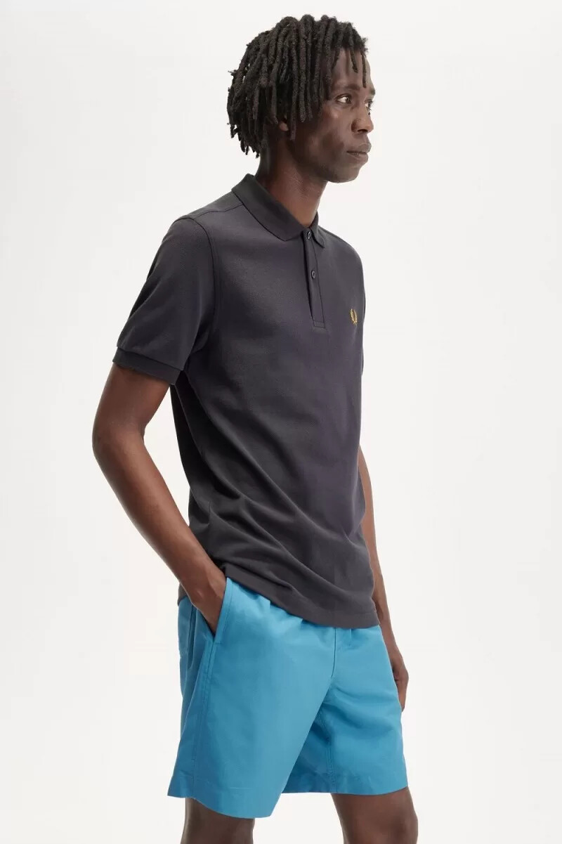 fred perry m6000 herrenhemd anchor grey dark coffee