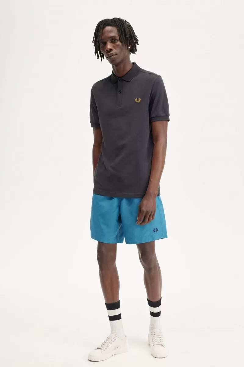 fred perry m6000 herrenhemd anchor grey dark coffee