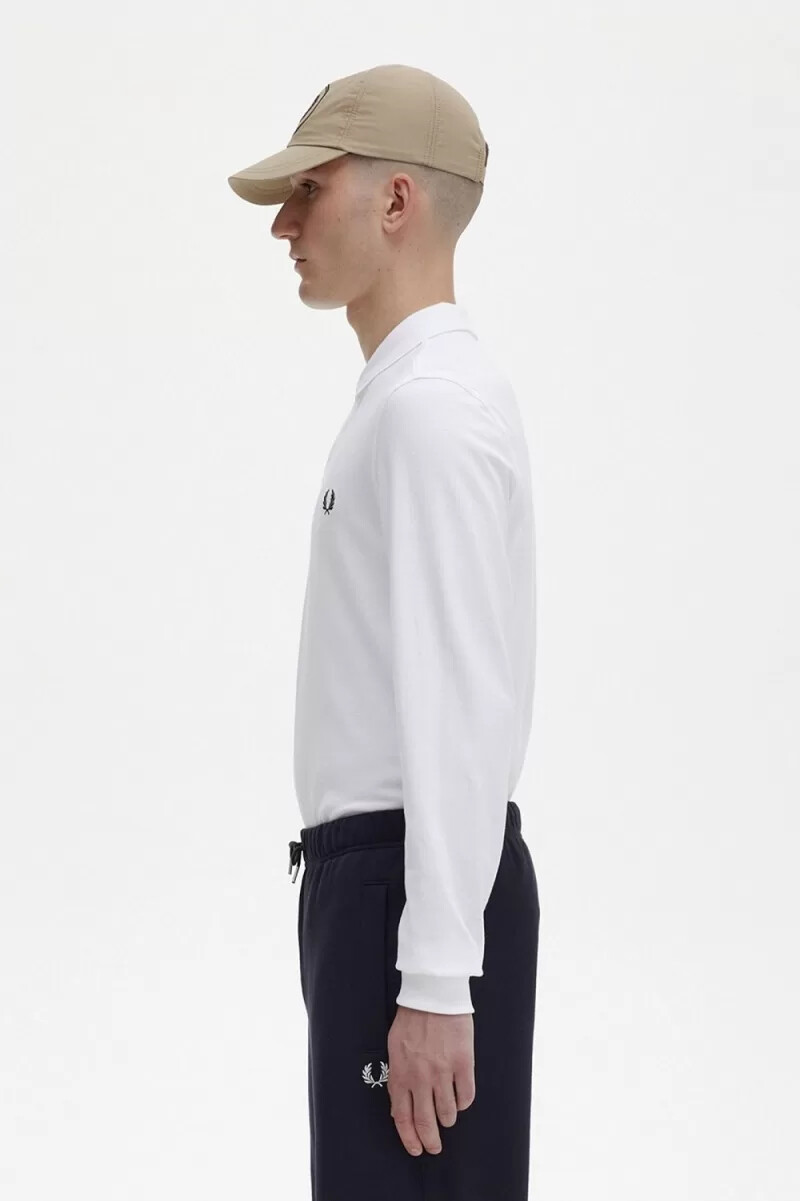 fred perry m6006 herrenhemd weiß marineblau