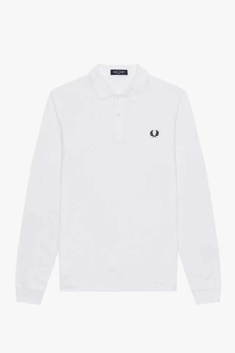 fred perry m6006 herrenhemd weiß marineblau