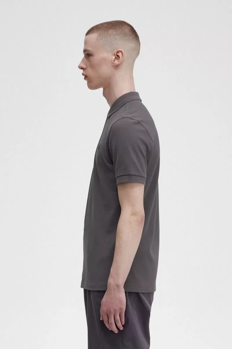 fred perry m6000 herrenhemd gunmetal schwarz