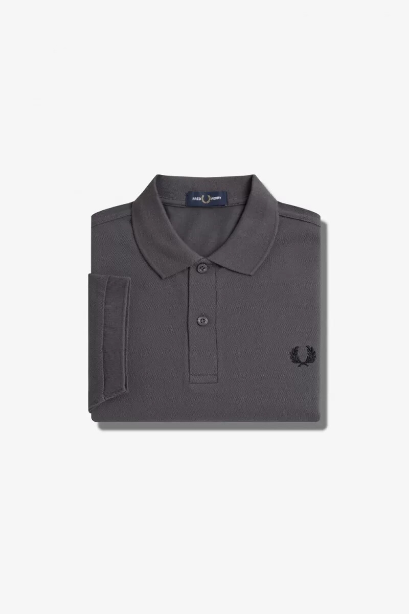 fred perry m6000 herrenhemd gunmetal schwarz