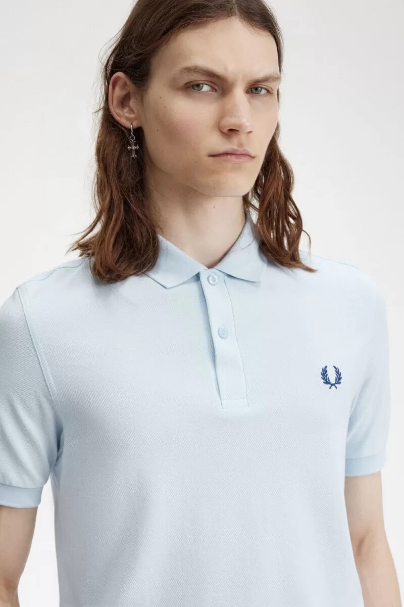 fred perry m6000 herrenhemd hellblau mitternachtsblau
