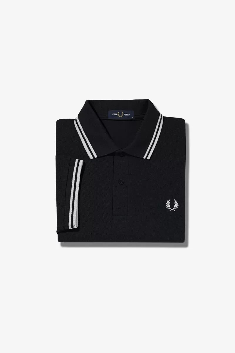 fred perry m3600 herrenhemd schwarz weiß