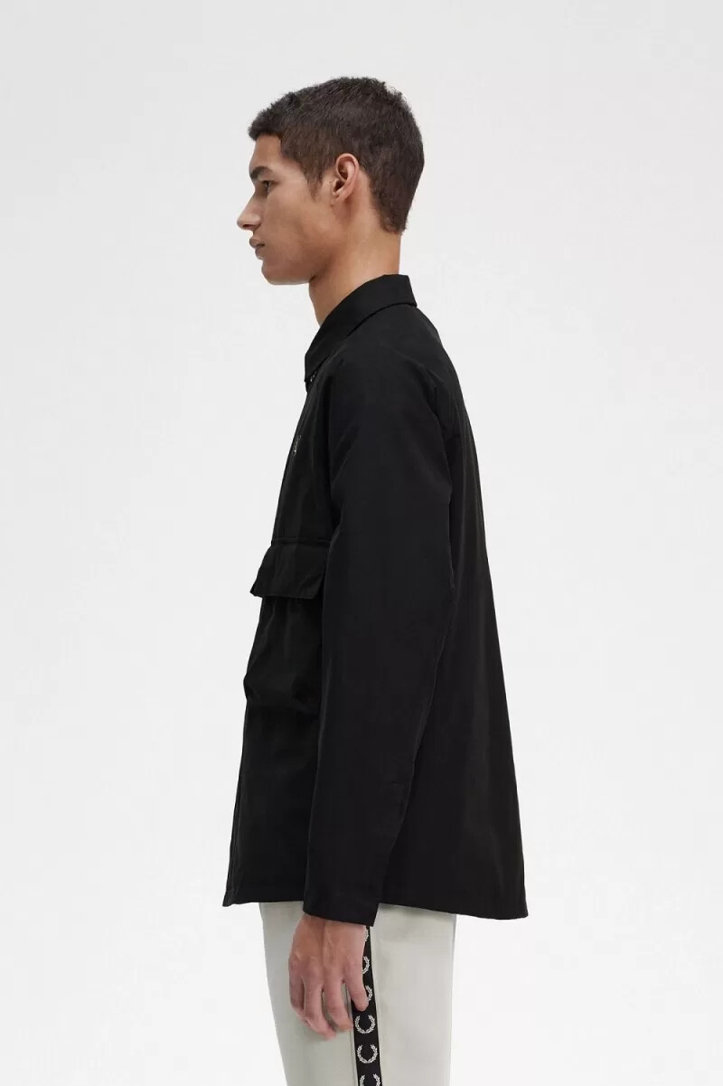 fred perry utility herrenhemd schwarz