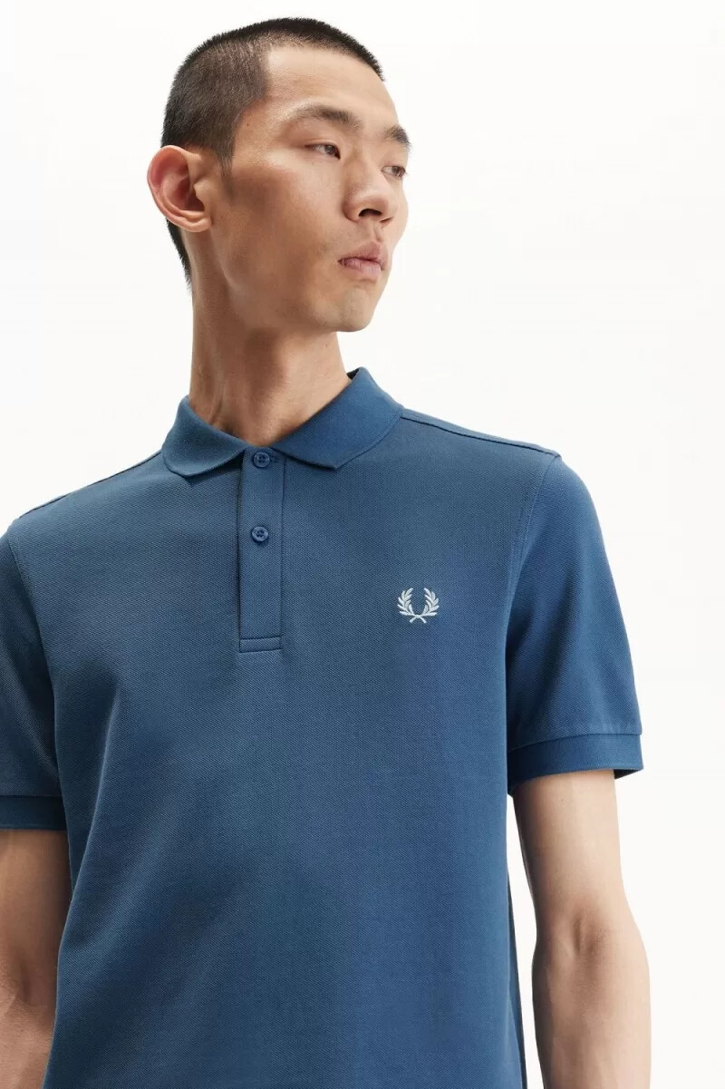 fred perry m6000 herrenhemd mitternachtsblau hellblau