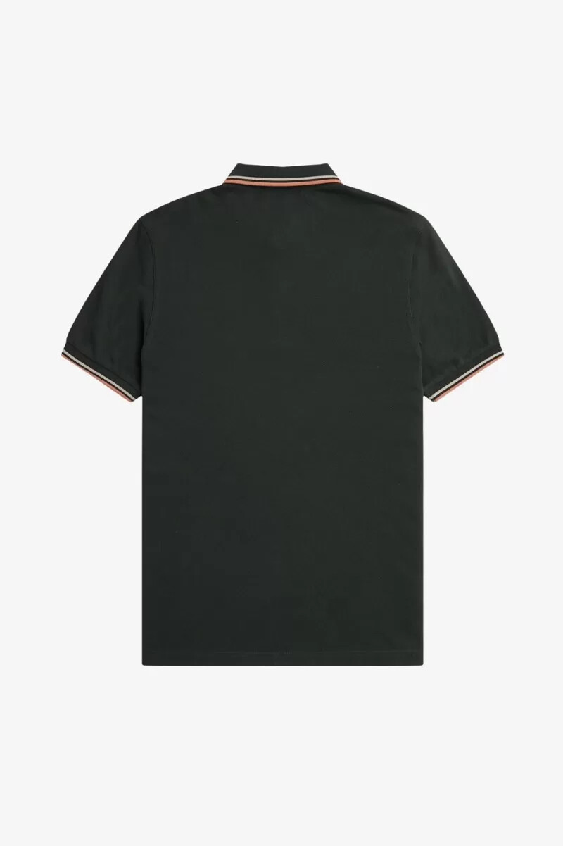 fred perry m3600 herrenhemd nachtgrün warmgrau hellrost