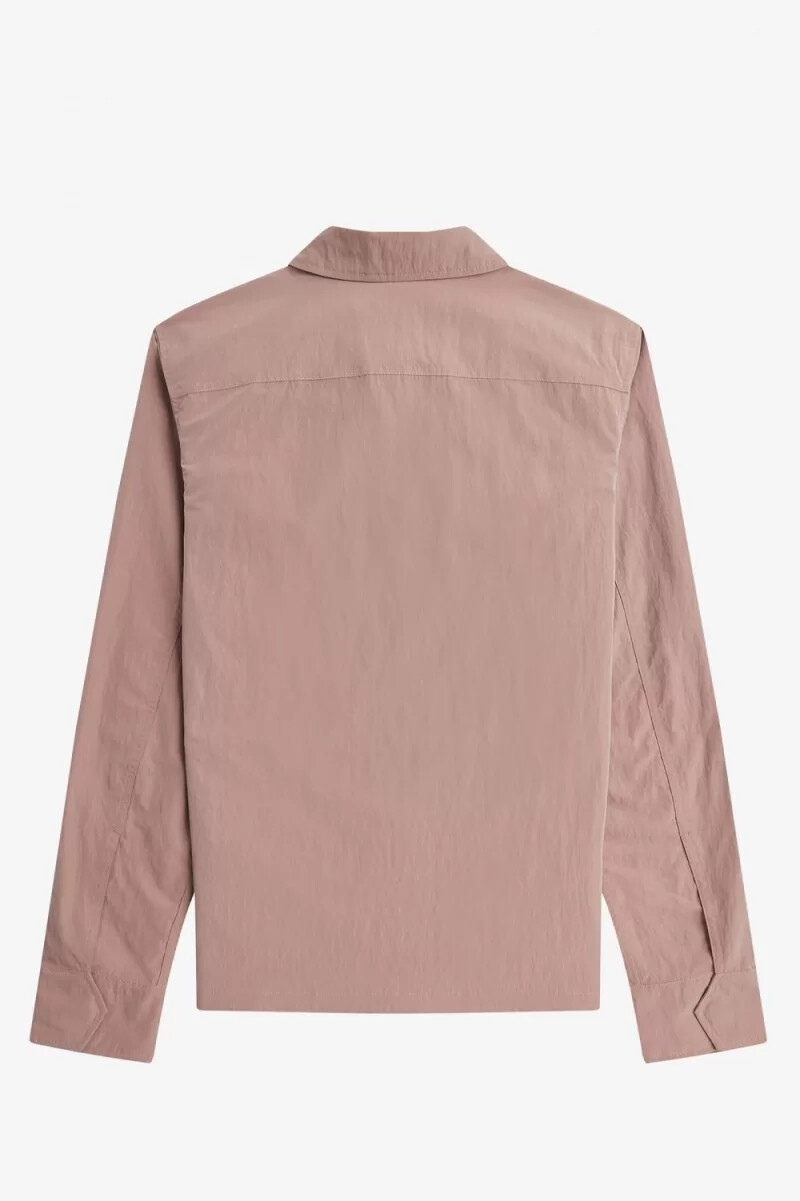 fred perry herrenhemd mit reißverschluss dunkelrosa