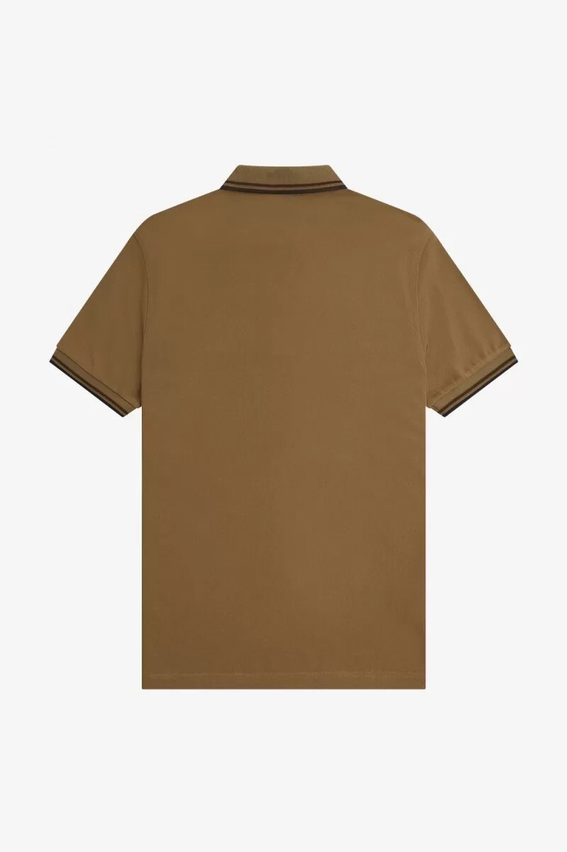 fred perry m3600 herrenhemd braun gebrannter tabak schwarz