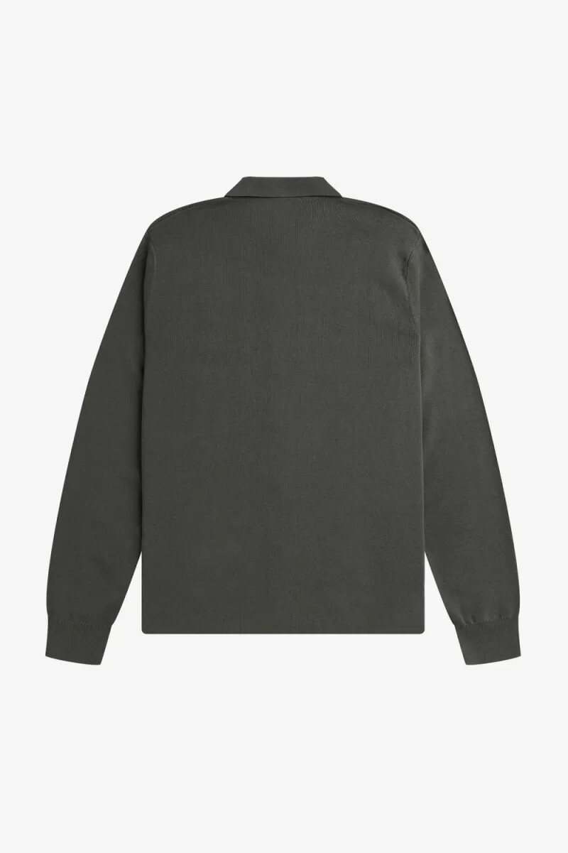 fred perry herrenhemd mit knopfleiste strickig feldgrün