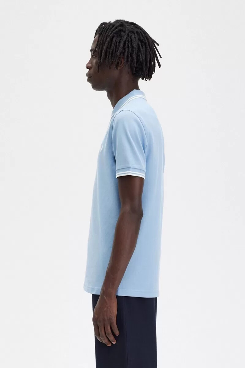 fred perry m3600 herrenhemd himmelblau schneeweiß
