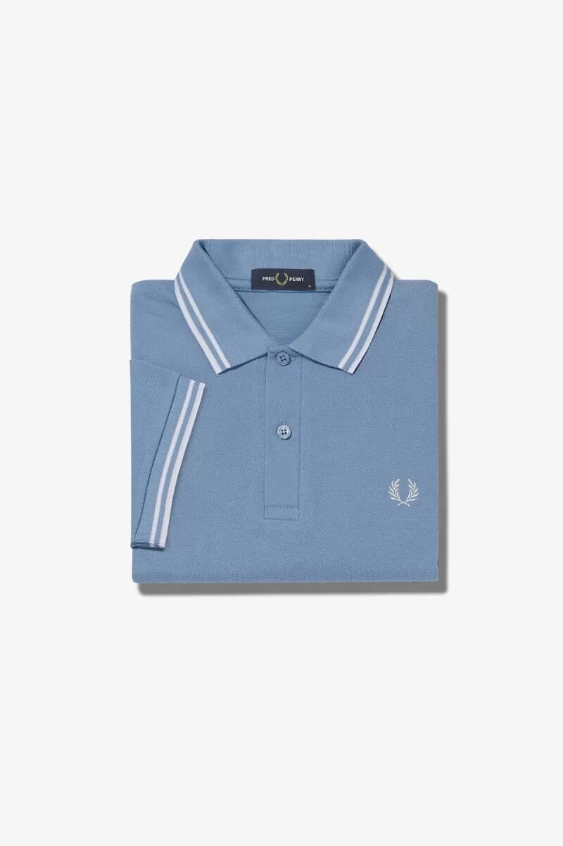 fred perry m3600 herrenhemd himmelblau schneeweiß