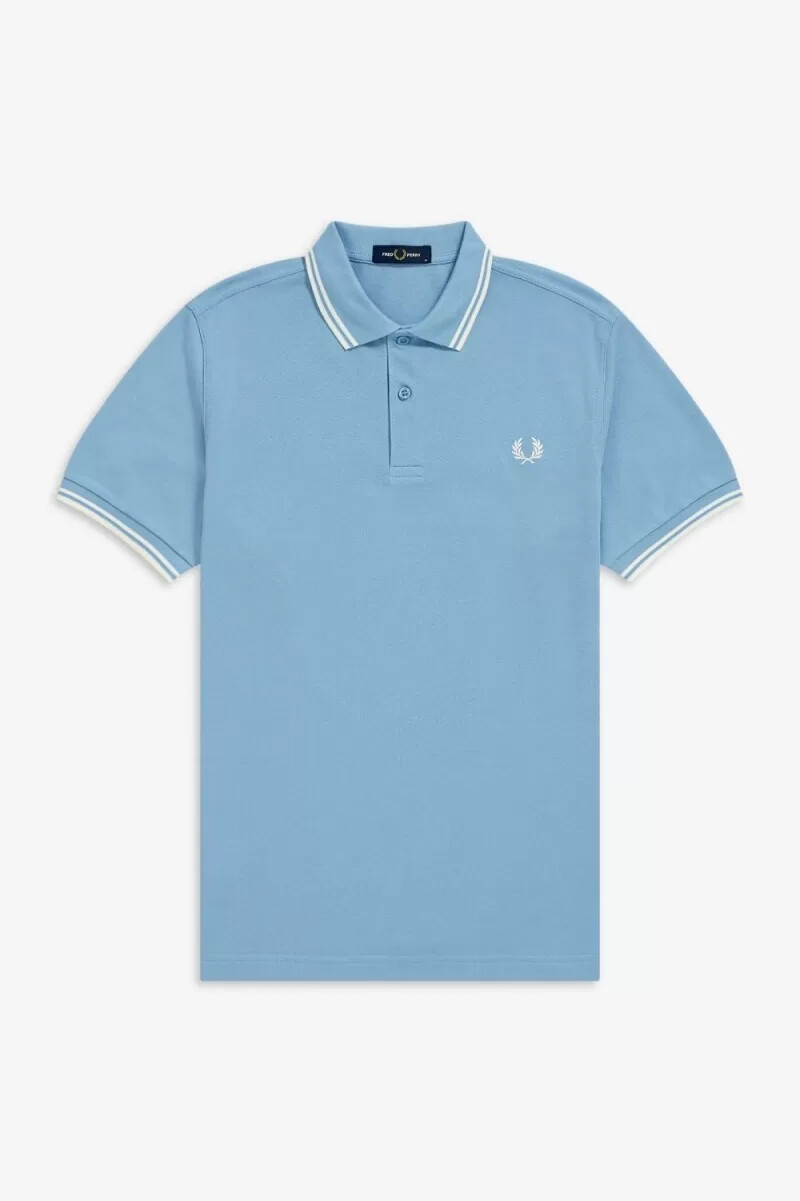fred perry m3600 herrenhemd himmelblau schneeweiß