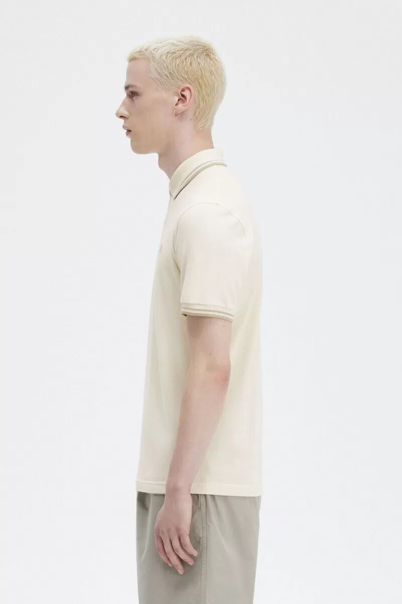 fred perry m12 herrenhemd beige haferflocken