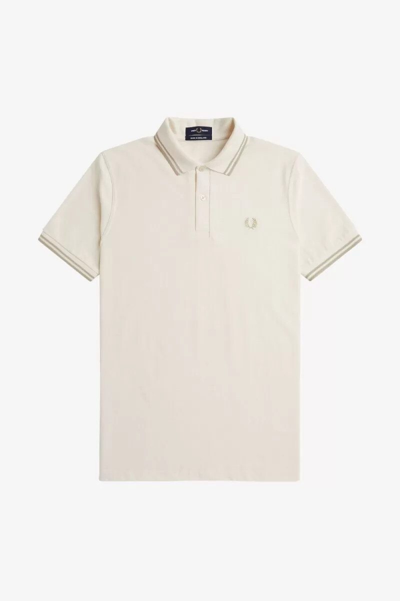 fred perry m12 herrenhemd beige haferflocken